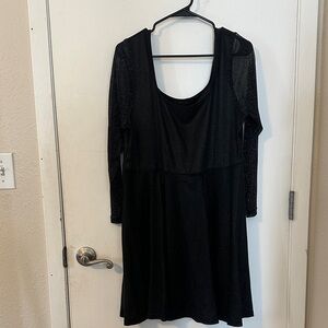 SHEIN Black Sparkle Long Sleeve Dress